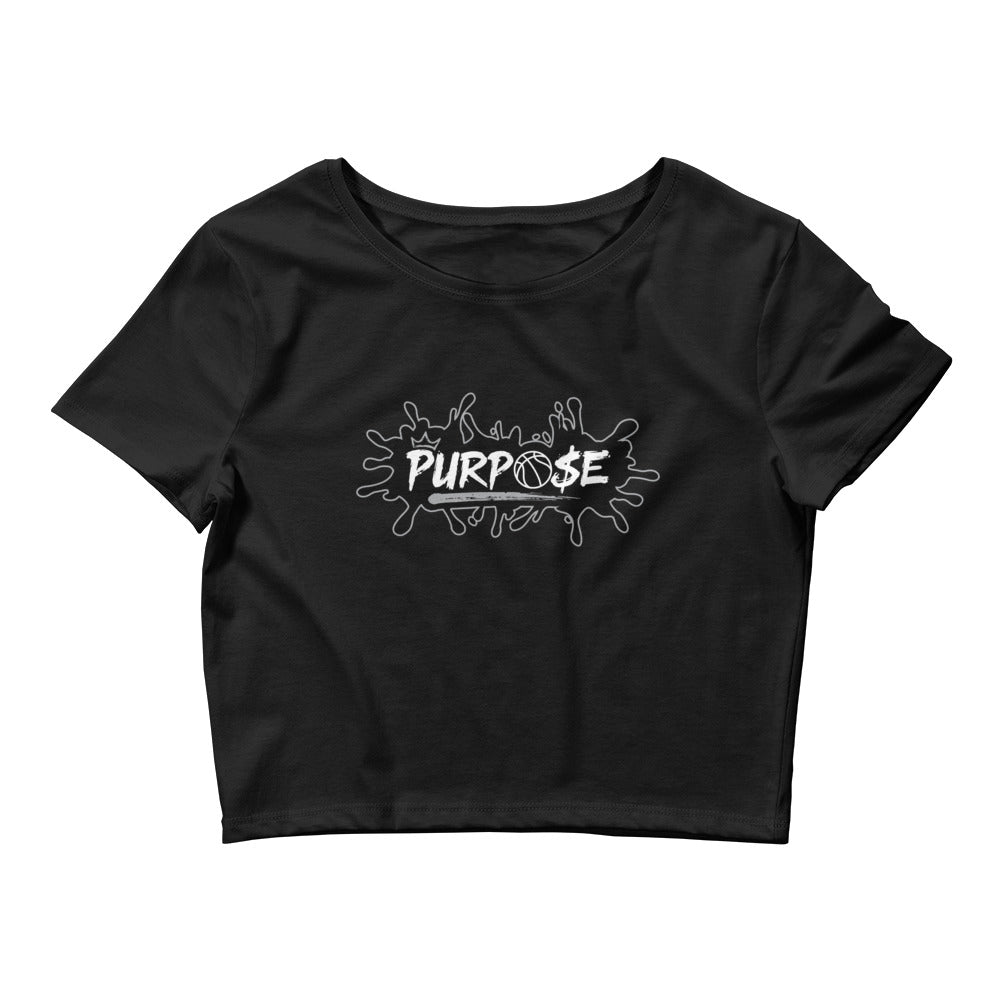 the las vegas-themed " purpose " women's crop tee ( black )